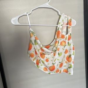 Ribbed Cropped Cut-Out One-Shoulder Citrus Top!